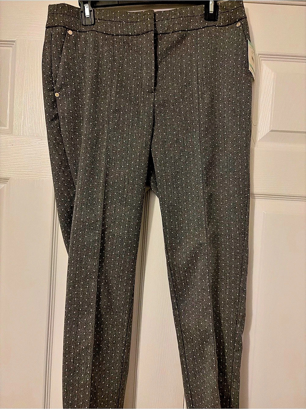 Anne Klein Polka Dot Trousers in Gray